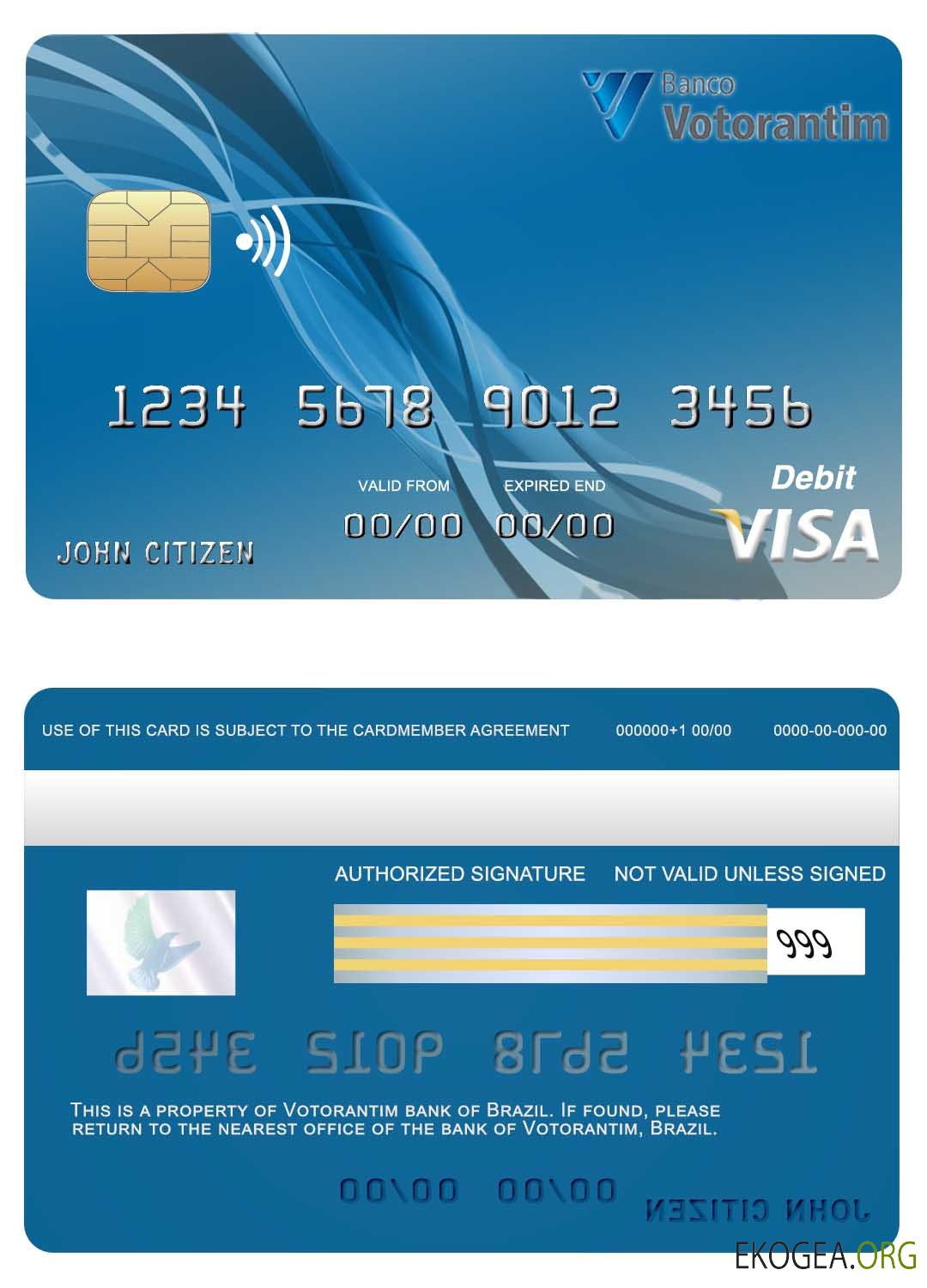 Carte visa bancaire Votorantim Brésil